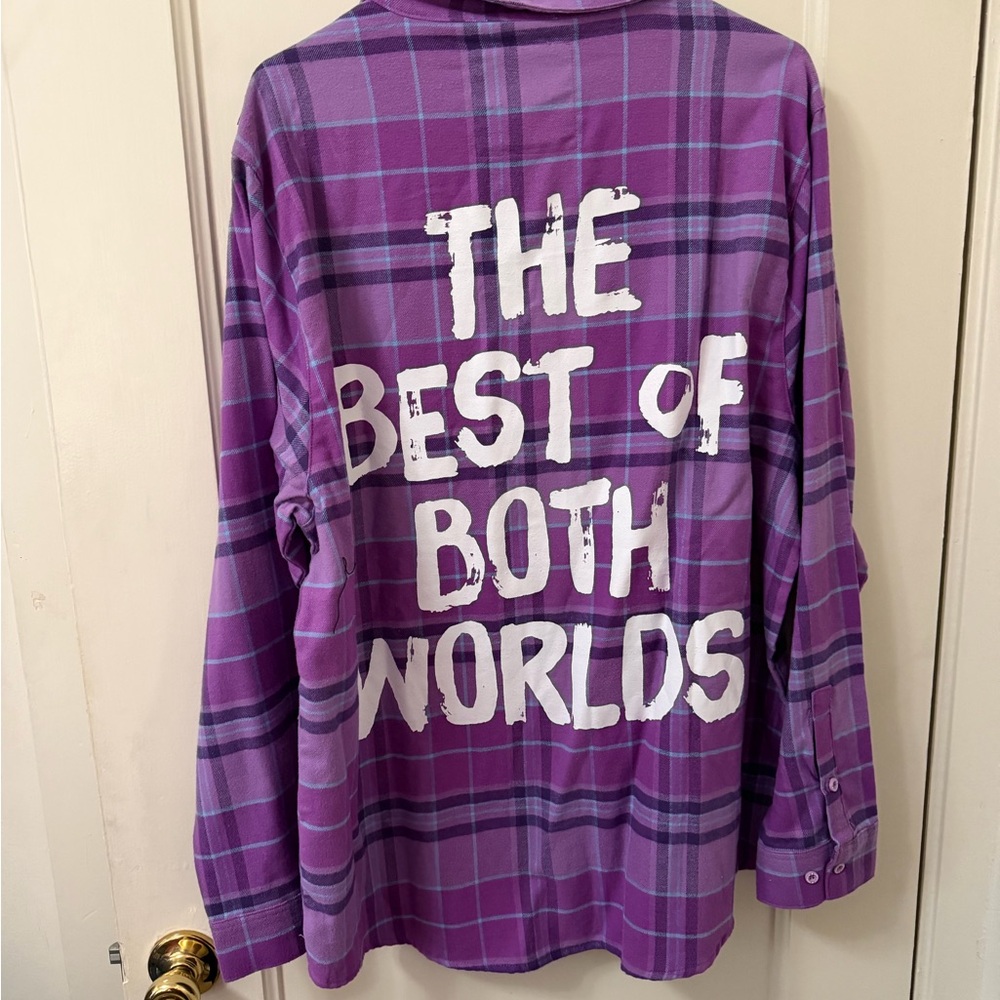 Disney Hannah Montana Plaid Purple Button-Down Shirt - Picture 3 of 4